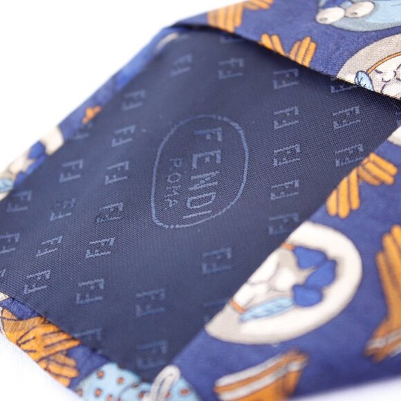 Vintage 100% silk FENDI necktie Crevatte made in Italy - Picture 6 of 10